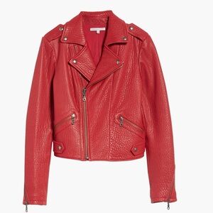 Rebecca Minkoff Women's Red Leather Jacket Size M